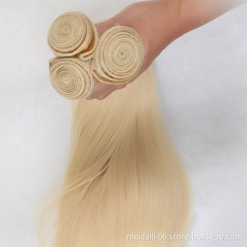 Brazilian unprocessed straight hair color 613 mink remy shedding free human hair weaving
